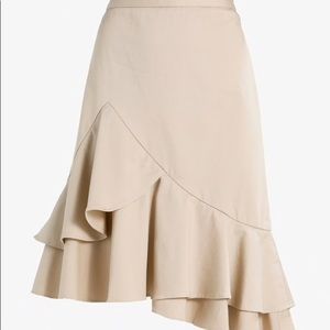 Banana Republic Golden Beige Flounce Skirt EUC 10